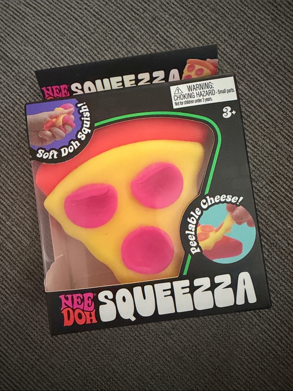 Authentic NeeDoh Squeeza Yellow & Orange Pizza Squishy Toy